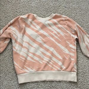 Sweaty Betty Peach and Cream Crew Neck Sweater